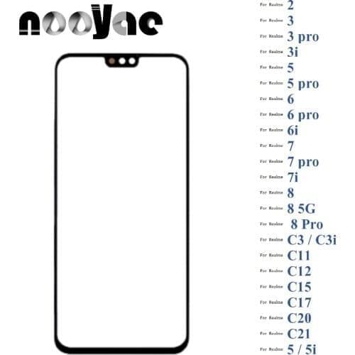 Black Digitizer LCD Sensor Glass For Realme 2 3 3i 5 6 6i 7 7i 8 Pro C3 C11 C12 C15 Touch Screen Glass lens