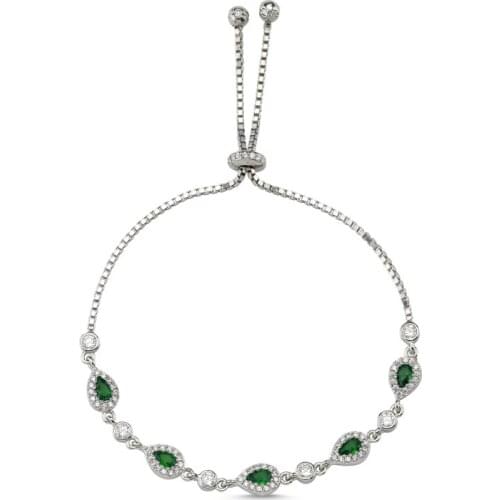 Silverlina Silver Zircon Stone Lift Bracelet