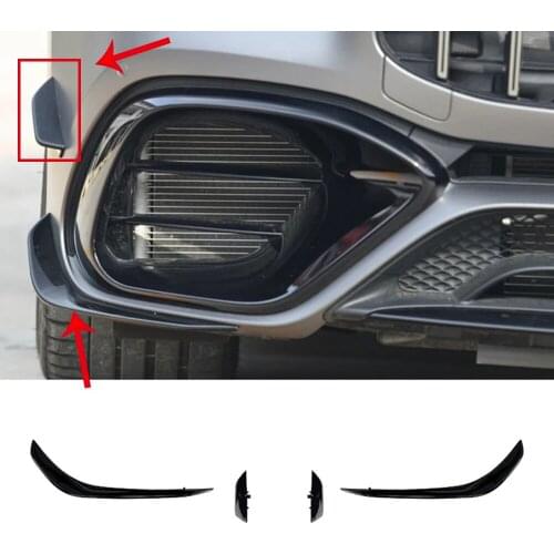 Front Bumper Spoiler Glossy Black Bumper Spoilers Fog Lights Decorative Cover For Mercedes Benz CLA45 AMG C118 2020 2021