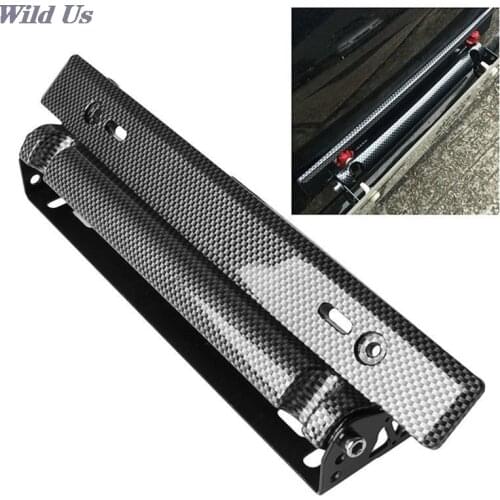 Universal Adjustable Car-styling Car License Plate Frame Holder Carbon Fiber Racing Number Plate Auto Mount Bracket 2018 CCC