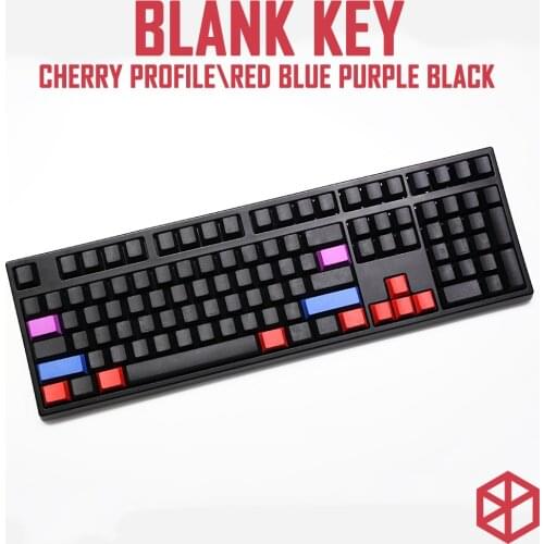 Cherry profile blank dip dyed keycaps red blue purple black shift tab backspace enter iso ctrl win alt 1.5u 2u 1.75u 2.25u