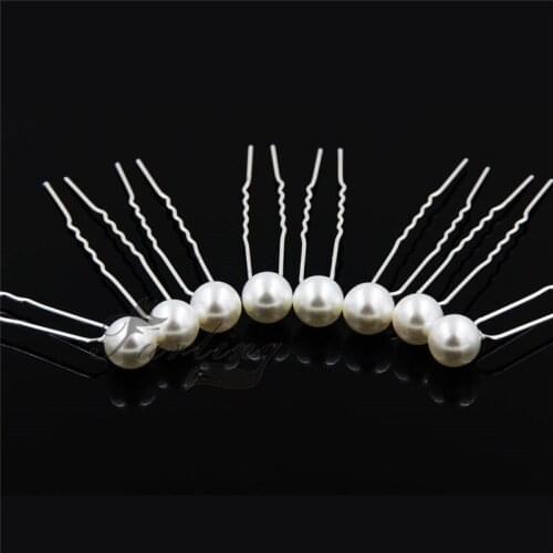 Furling 10 pcs/lot Single Simulated Pearl Bride Hair Stick Bridal Party Hair Twisters Trendy Hair Pins for Women Accessories