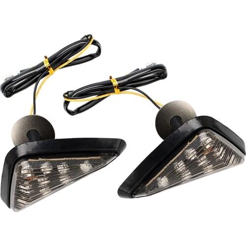 1 Pair Turn Signal Universal Motorcycle Flasher Piranha Light 9 LED Turn Light Smoked Color Triangle Motorbike Indicator