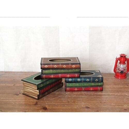 1PC New Retro Continental Books Tissue Box Cassic Book Shape Home Decoration Tissue box ME 015