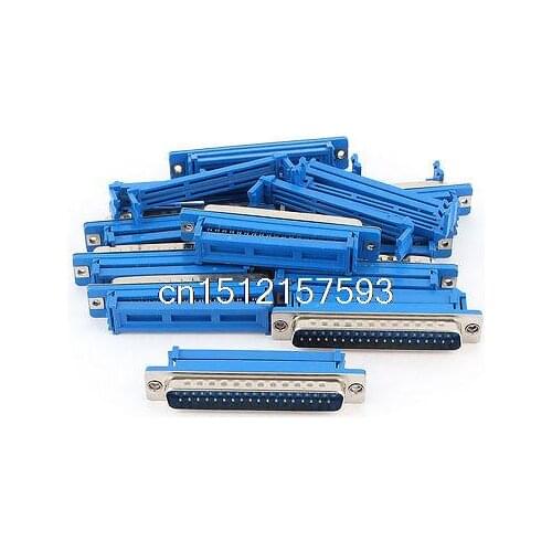 10Pcs Parallel Port DB37 Male IDC Plug Flat Ribbon Cable Connector
