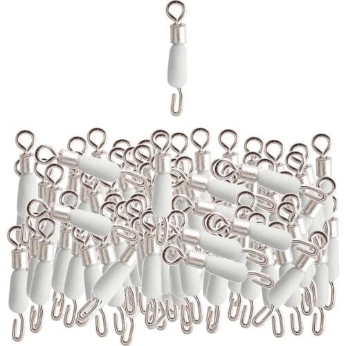 100pcs Quick Fishing Clip Line Connector Rolling Swivel Sub-line Hook Device