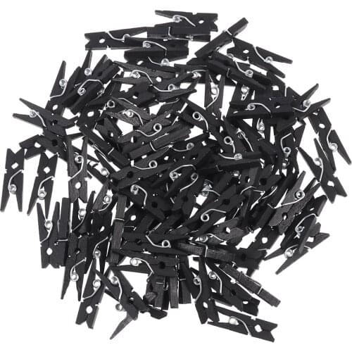 100pcs Mini Wooden Paper Clips Clothespin Clips Picture Photo Cable Pictures Organizer Clips for Hanging Photos Painting Artwork