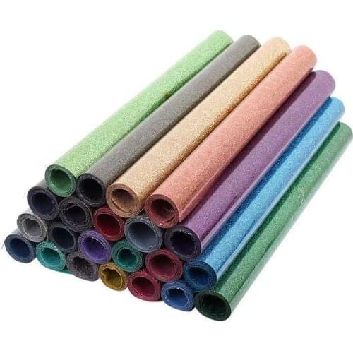 2 Rolls 10"x20"/25cmx50cm Heat Transfer Glitter Vinyl Iron on Vinyl for Cameo for DIY Shirt