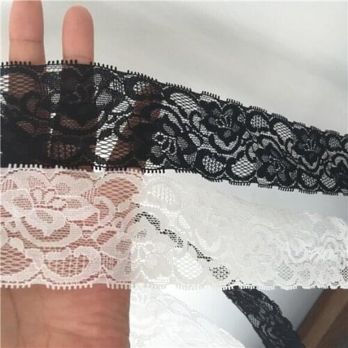 4.5cm wide black and white soft Stretch lace simple matching sweater neckline cuff skirt garment Spandex lace trim accessories