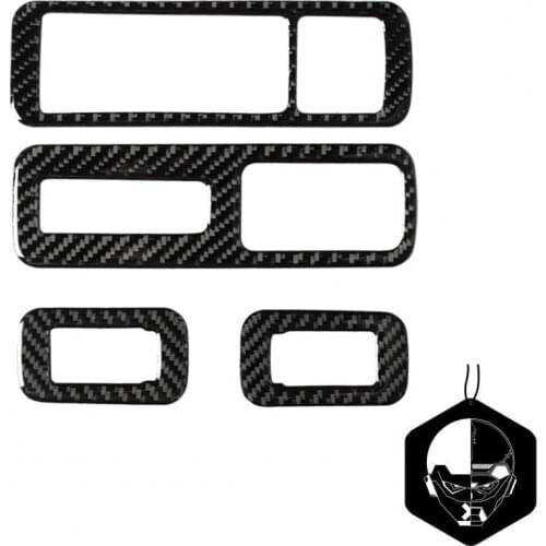 4Pcs/Set Car Window Switch Sticker Left Roght Driving Easy to Install Black Carbon Fiber Car Frame Trim for Lexus RX300 270