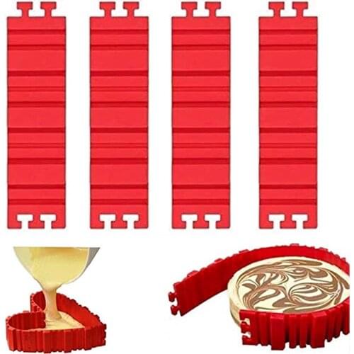 4 PCS Creative Splicing Cake Mold, DIY Baking Pastry Mould Free Size Silicone Combination Mould Heat Resistant
