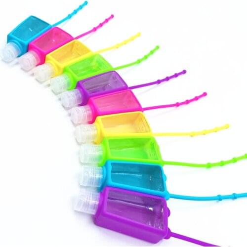 5Pcs Hand Sanitizer Sub Bottle 30ml Round Square Refillable Bottle Portable Silicone Protective Covers Storage Bottle Container