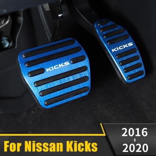 Aluminum alloy Car Accelerator Gas Pedal Brake Pedal Cover Non Slip Pads AT For Nissan Kicks 2016 2017 2018 2019 Accessories