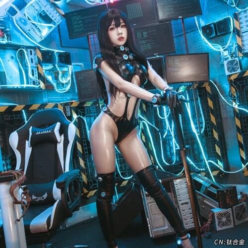 The Anime GANTZ Cos Shitahira Reika Yamazaki Azzu Sexy Battle Cosplay Black Tight PU Bodysuit Costume