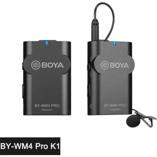 BOYA BY-WM4 Pro K1 2.4G Wireless Microphone for iPhone Smartphone DSLR Camera Camcorder PC Youtube Vlog Recording Mic