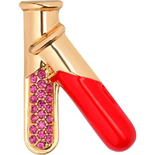 Test Tubes Pin Brooch with Colorful Crystals Science Chemistry Flasks Pin Button Medical Jewelry Gift for Doctors Nurse Students
