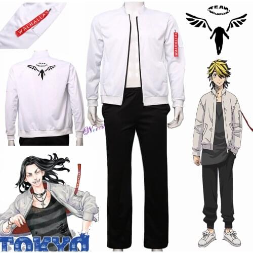 Anime Tokyo Revengers Keisuke Baji Kazutora Hanemiya Cosplay Angel Valhalla Jacket Baseball Coat Pants Uniform Halloween Costume