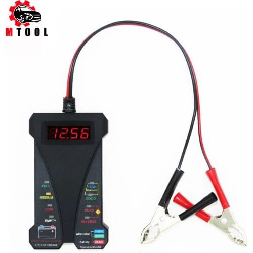 12V Digital Battery Alternator Tester Charging System Analyzer 8 LED Lights Display Auto Car Diagnostic Tool for Car Motorcycle