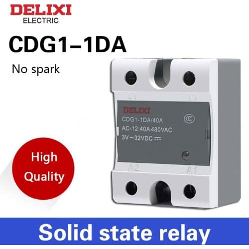 DELIXI CDG1 CDG1-1DA Solid State Relay 10A 15A 20A 25A 30A 40A 60A 75A 80A Single phase DC Control AC No Contact SSR DA