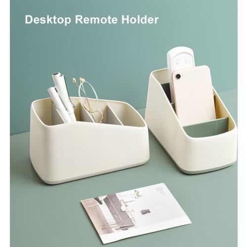 Remote Control Holder PP Desktop Storage Box 4 Slot Storage Organizer Multi Function Storage Case For Living Rome Bedroom