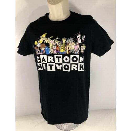 CARTOON NETWORK 90s KID ED, EDD N EDDY COWARDLY DOG RETRO VINTAGE BLACK T SHIRT