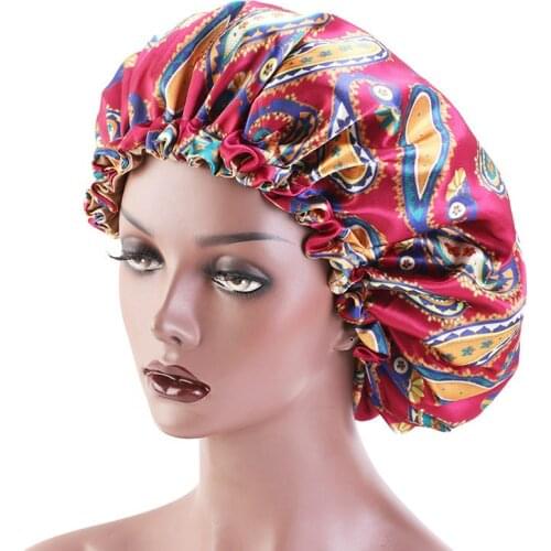 Double Layer Adjustable Sleep Cap Silky Satin Bonnet Hat Women Beanies Turban Hat Lady Bonnet Headwrap Hat Hair Wrap Accessories