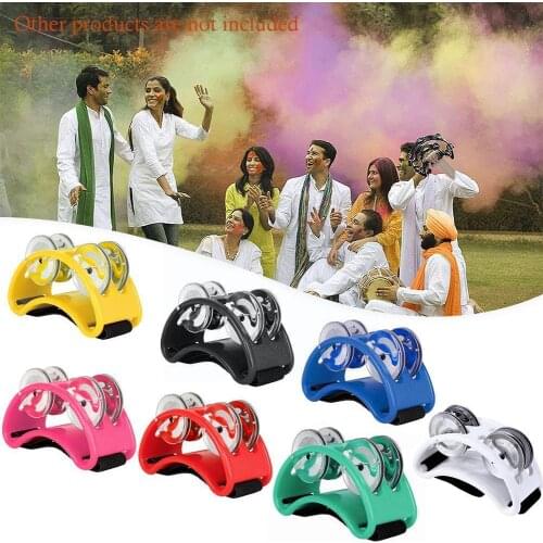 Elliptical Drum Companion Hand Foot Jingle Drum Tambourine Row Rattle Double Foot For House Party Percussion Instruments K9n4