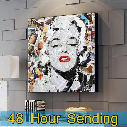 Hepburn Monroe Canvas Painting wall art Custom Print Movie Star Singer Figure Posters Hoom Decor picture Abstract Oil Painting