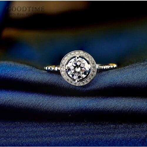 Fashion Women Rings Pure 925 Sterling Silver Ring Noble Zircon Shine Rhinestone Bridal Wedding Ring Girl Jewelry Accessories