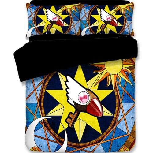 3D Anime Cardcaptor Sakura Print Bedding Set Duvet Covers Pillowcases NEW Comforter Bedding Sets Bedclothes Bed Linen 04
