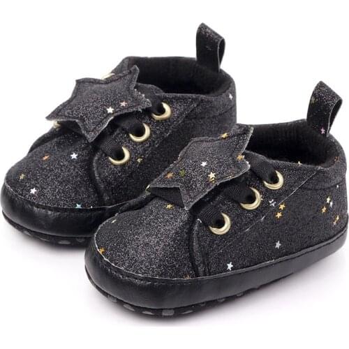 Baby Boys Girls Breathable Anti-Slip Sequins Star Print Shoes Sneakers Toddler Soft Soled Shoes 2021