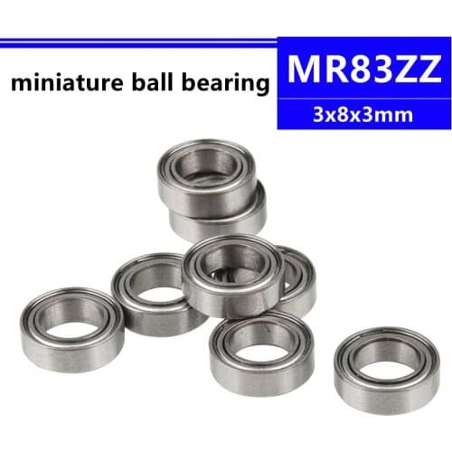 50/100/500pcs MR83ZZ 3*8*3 mm miniature bearing MR83-2Z 3x8x3 mm MR83 MR83Z miniature deep groove ball bearing
