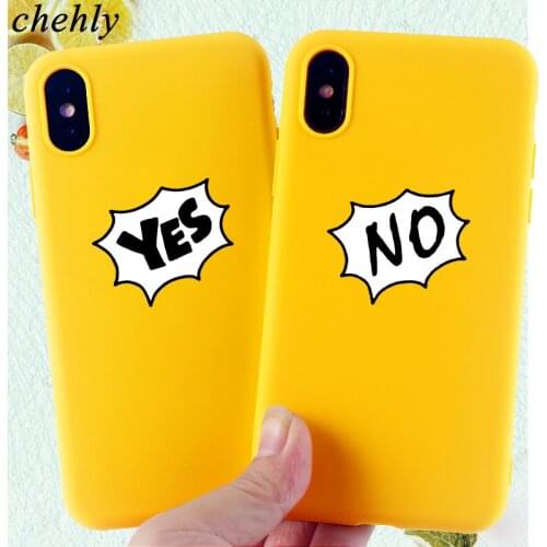 Fashion Yes No Phone Case for IPhone 6s 7 8 11 Plus Pro X XS MAX XR Cute Cases Soft Silicone Fitted TPU Back Covers Accessories