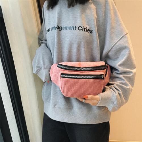 2021 New Korean Leisure Corduroy Wild Dumpling Bag Ladies Casual Waist Bag Womens Bag Shoulder Diagonal Bag