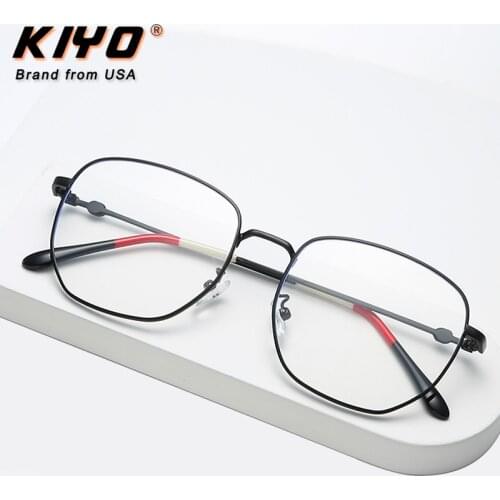 KIYO Brand 2020 New Women Men Fashion Optical Frame Metal Eyeglasses Frames Polygonal Spectacles Glasses Eyewear 2886