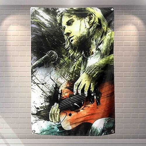 Rock Band Hip Hop Heavy Metal Regga Poster Bedroom Bar Cafe Home Decor Wall Art Hanging Flag Banner Tapestry Cloth Printing F6