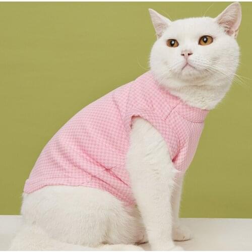 Pink Blue Yellow Green Dog Vest T-Shirt Polyester Plaid Clothes Hot Sale T-Shirt Ventilation Dog Clothes Manufacturer