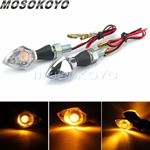 Carbon/Chrome Mini Universal Turn Signals Blinker Motorcycle LED Indicator Flashing Lights 8mm Bolt for Yamaha Kawasaki Suzuki