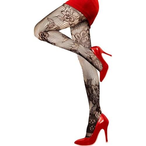 2019 Spring Hot Black Sexy Woman Pattern Jacquard Pantyhose Tights Stockings Fashion Style in choices 11126