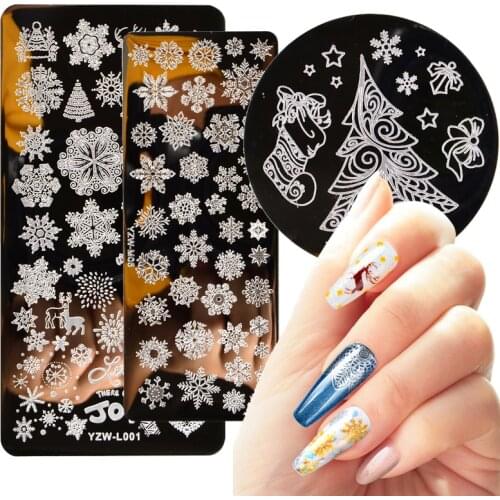 1 PC Nail Stamping Plates Christmas Series Striped Line Mandala Nail Art Plate Stencil Stainless Steel Design