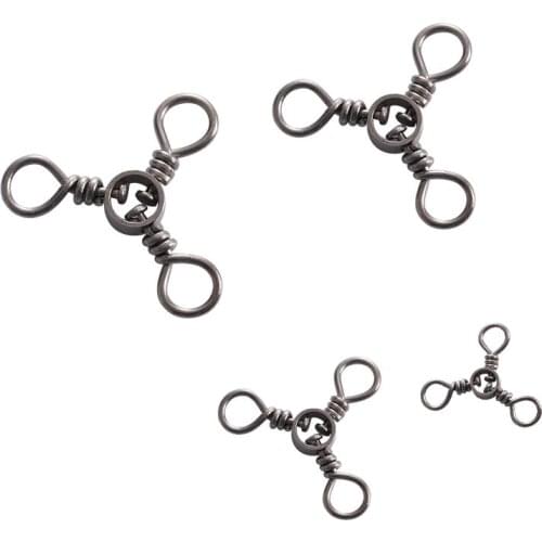 25PCS/Pack Terminal Tackle Three 3 Way Trigeminal Swivels Connector Swivel Hook Carp Fishing Tackle Accessories