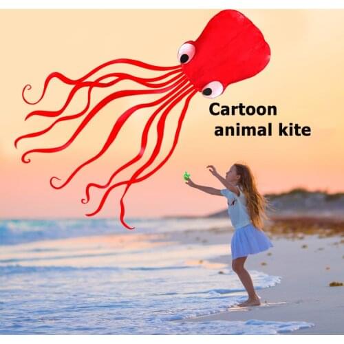 3D Soft Octopus Kite Cartoon Animal Outdoor Windsock Soft Kite Outdoor Easy To Fly Children Toys for Christmas New Year Gift