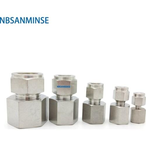 5Pcs/Lot FC 1/8 1/4 3/8 1/2 3/4 1 Female Connector Stainless Steel 316L Tube Plumbing Fitting High Quality NBSANMINSE