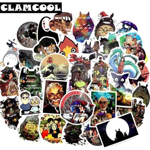 50Pcs Miyazaki Hayao Classic Animation Sticker Forwall Laptop Computer Game Machine Guitar Skateboard Motorcycle