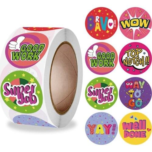 500 Pcs/Roll Childrens Reward Stickers 1 Inch Scrapbooking Decor Labels for Kids Handmade Gift Box Party DIY Decoration Sticker
