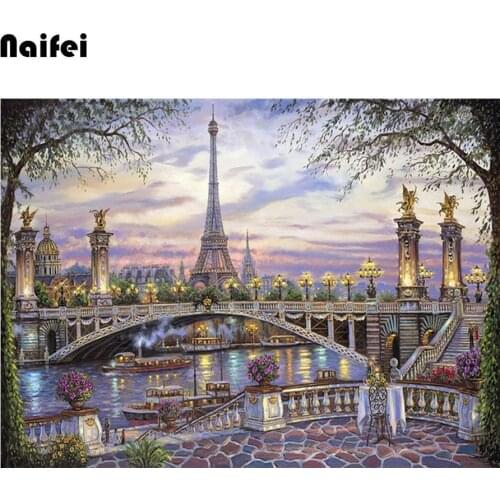 5D DIY diamond embroidery landscape "Paris Eiffel tower"diamond painting Cross Stitch full drill Rhinestone mosaic decoration