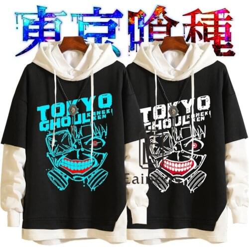 Anime Tokyo Ghoul Kaneki Ken Cosplay Hoodie Men Women Sweatshirts Unisex Fake Two Piece Coat Hooded