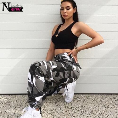 Orange Camouflage Pants Women Sweatpants Purple Pink Camo Pants Pantalon Femme Cargo Pants Women Trousers High Waist Harem Pants