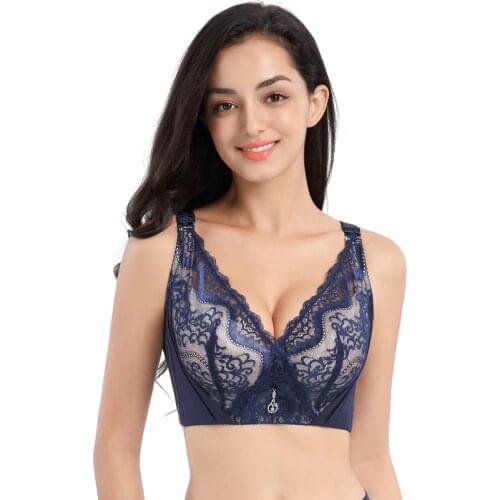 2019 large size bra lace bra womens bra underwear sexy underwear push up gathered bra