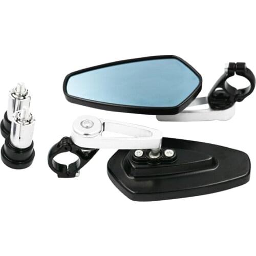 Black Motorcycle Rearview Mirror Side View Mirror Universal Fit for Dirt Bike